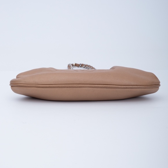 CHANEL LAMBSKIN BEIGE CC KISS LOCK EVENING CLUTCH (2004) TIMELESS - Picture 3 of 7